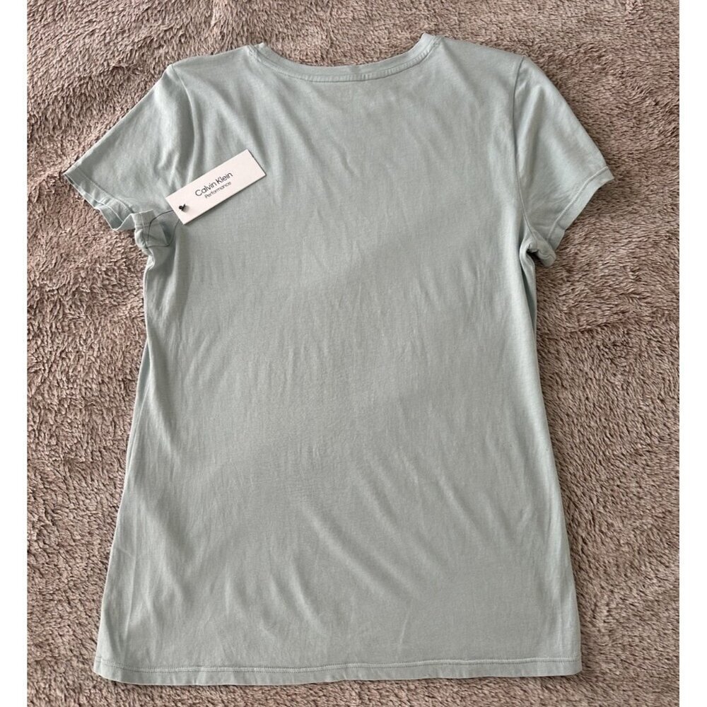 Calvin Klein Performance Women's Logo T-Shirt Blue Surf Short Sleeve New - Picture 12 of 15